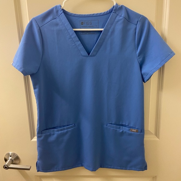 Figs XS Ceil Blue Casma Top - Picture 1 of 2
